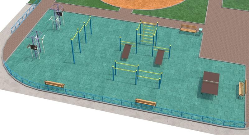 Проект спортивной площадки с столом теннисным в Оренбурге