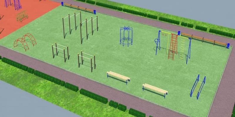 Проект детско-спортивной площадки для школы - детсада в Оренбурге