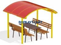 Стол и лавки под навесом МАФ 4005 в Оренбурге