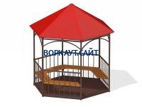 Беседка с лавками и полом МАФ 4122 в Оренбурге