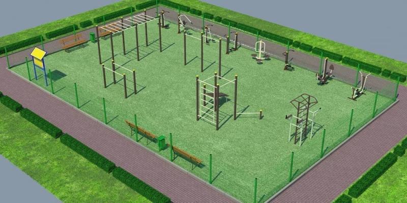 Проект спортивной воркаут площадки с уличными тренажерами - 1467400 рублей в Оренбурге