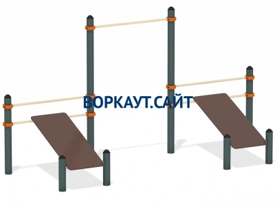 Воркаут с турником и двойной скамьей для пресса ВС-28 в Оренбурге