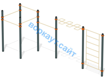 Воркаут турники с шведской стенкой и рукоходом  ВС-21 в Оренбурге