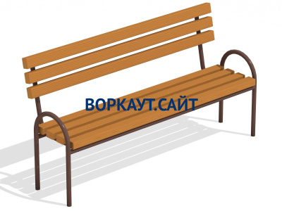 Парковая лавочка со спинкой МАФ 1605 в Оренбурге