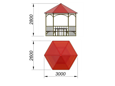 Беседка со столом и лавками МАФ 4121 в Оренбурге