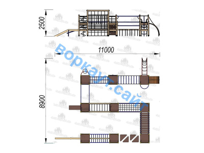 Детский спортивный комплекс Полоса препятствий ДСК 3116 в Оренбурге