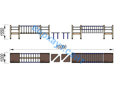 Детский спортивный комплекс Двойной мостик ДСК 3115 в Оренбурге