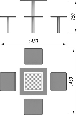 Шахматный стол МАФ 3516 в Оренбурге