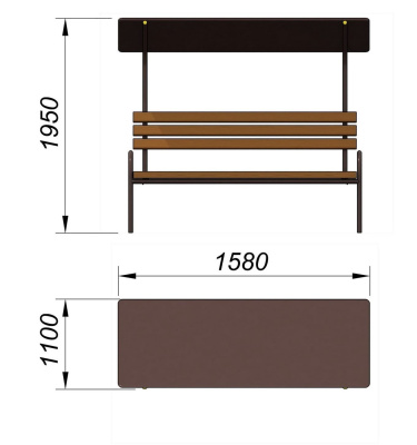 Лавочка под навесом МАФ 1607 в Оренбурге