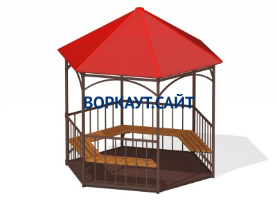 Беседка с лавками и полом МАФ 4122 в Оренбурге