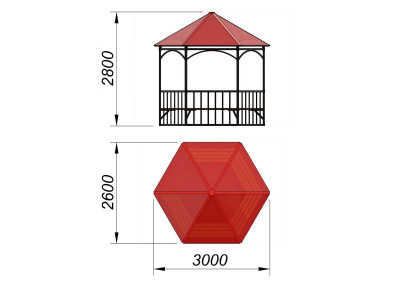 Беседка с лавками и полом МАФ 4122 в Оренбурге