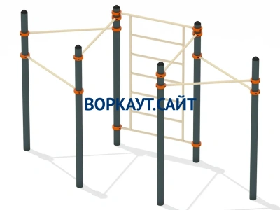 Воркаут турник разноуровневый с шведской стенкой ВС-25 в Оренбурге
