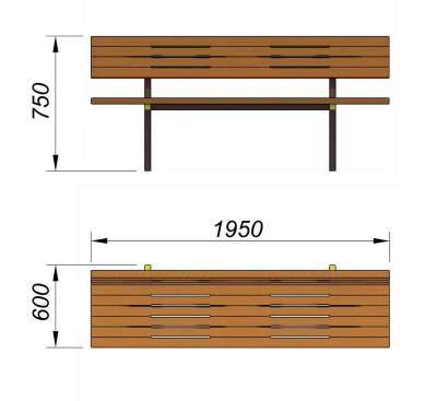 Диван уличный МАФ 1608 в Оренбурге