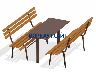 Дачный комплект из 2 лавочек и стола МАФ 1620 в Оренбурге