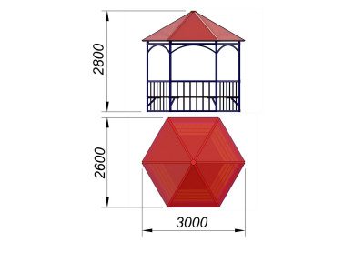 Беседка с лавками МАФ 4120 в Оренбурге