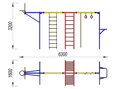 Гимнастический комплекс с баскетбольным щитом МАФ 3001 в Оренбурге Гимнастический комплекс с баскетбольным щитом МАФ 3001 в Оренбурге